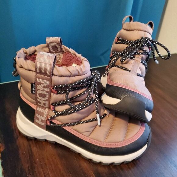 NORTH FACE Thermoball Maroon Slip on, Lace Up Boots size 6 - Picture 1 of 10